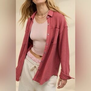 Aerie Anytime Fave Waffle Shirt | size XXS